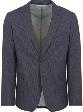 Suitable Veste de Costume De Lin Rayures Marine BL-LIN-strip
